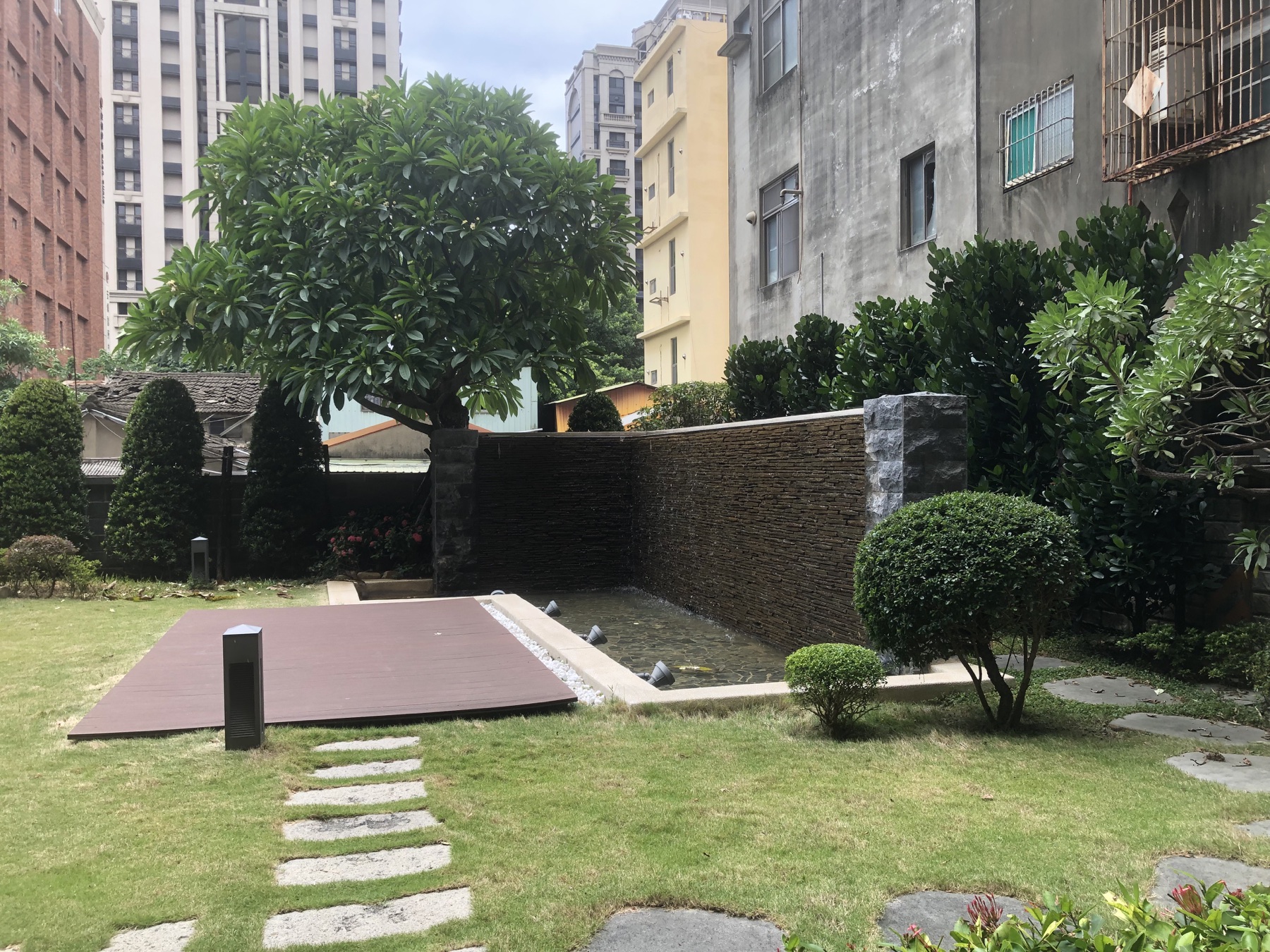 Landscaped garden with staghorn ferns at SOL Hotel Hsinchu